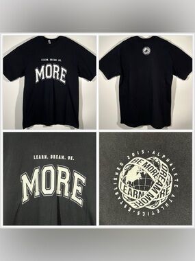 Alphalete Learn Dream Be More Heavyweight Oversized Tee Black Gym Retro Sz Large